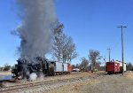 The 0-6-0 9 pushes the very short freight photo charter back to the S. Woodstown station while the diesel charter awaits its assignment in the background 